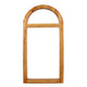 Farmhouse Style Rectangular Wooden Wall Mirror with Arched Top, Brown