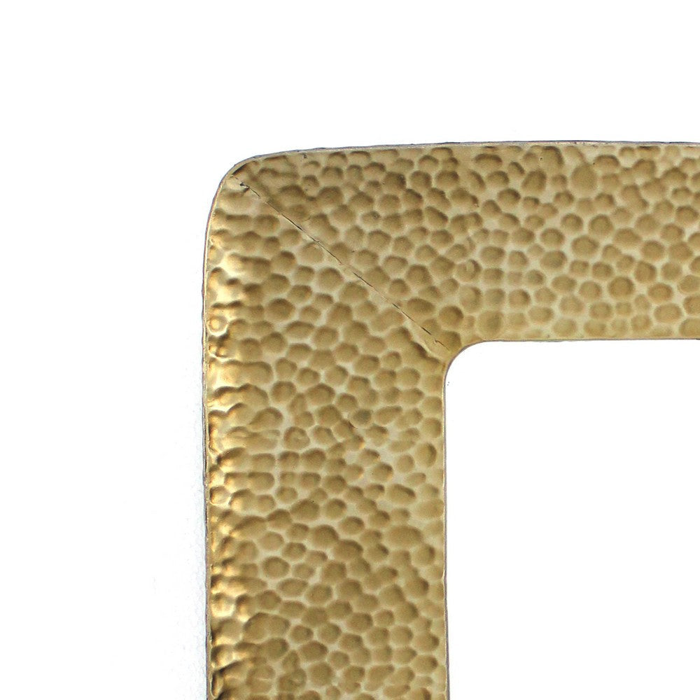 Farmhouse Style Rectangular Wall Mirror with Cobbly Frame Brown BM218371