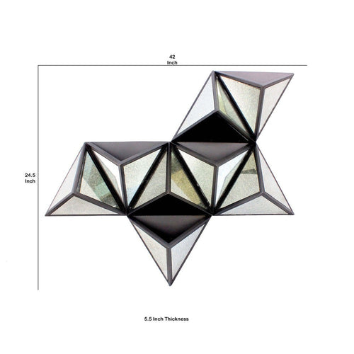 Prism Wall Decor | Structured | Triangular Mirrors | Silver