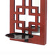 Lattice Design Wooden Frame Candle Holder with Mirror Insert Red BM218401