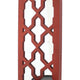 Quatrefoil Pattern Wooden Candle holder with Mirror Insert Red BM218404