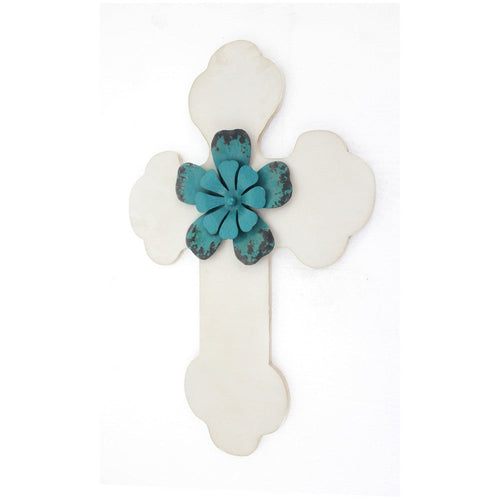 Rustic Wooden Cross Wall Decor, White