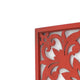 Square Wooden Floral Wall Plaque, Red