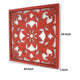 Square Wooden Floral Wall Plaque Red BM218410