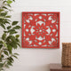 Square Wooden Floral Wall Plaque, Red