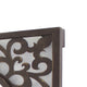Wooden Frame Square Wall Mirror with Floral cut Out Design Espresso BM218411
