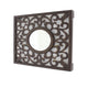 Wooden Frame Square Wall Mirror with Floral cut Out Design, Espresso