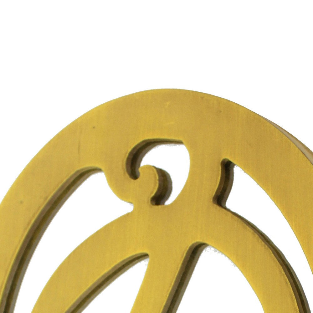 Wooden Oval Frame Wall Monogram with D Letter Yellow BM218414