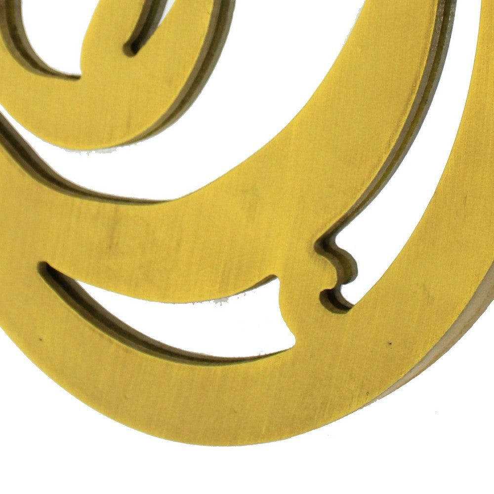 Wooden Oval Frame Wall Monogram with D Letter Yellow BM218414