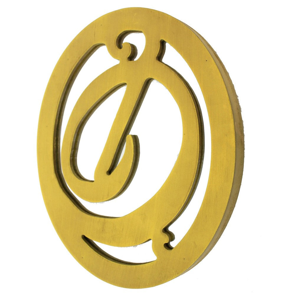 Wooden Oval Frame Wall Monogram with D Letter Yellow BM218414