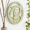 Wooden Oval Frame Wall Monogram with C Letter, Green