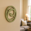 Wooden Oval Frame Wall Monogram with C Letter, Green