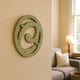Wooden Oval Frame Wall Monogram with C Letter, Green