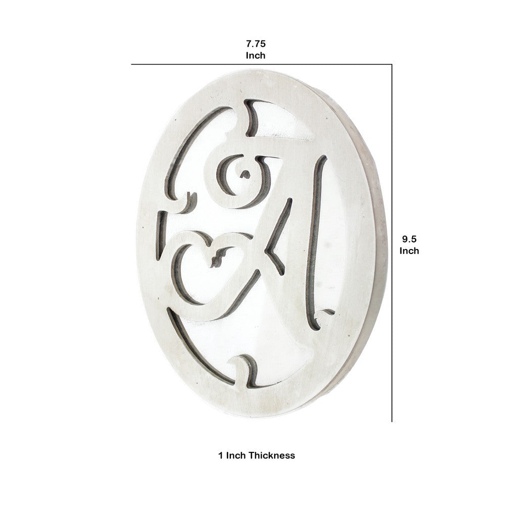 Wooden Oval Frame Wall Monogram with A Letter White BM218416