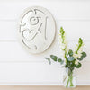 Wooden Oval Frame Wall Monogram with A Letter, White