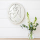 Wooden Oval Frame Wall Monogram with A Letter, White
