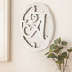 Wooden Oval Frame Wall Monogram with A Letter, White