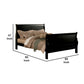 Paneled Eastern King Bed with Sleigh Headboard and Footboard Black By Casagear Home BM218423