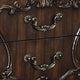 Traditional Wooden Nightstand with Antique Handles and Scrolled Legs Brown BM218447