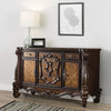 Traditional Wooden Dresser with 5 Drawers and 2 Cabinets, Brown