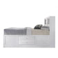 Eight Drawer Full Size Storage Bed with Bookcase Headboard White By Casagear Home BM218462