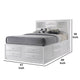 Eight Drawer Full Size Storage Bed with Bookcase Headboard, White