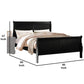 Transitional Panel Design Sleigh Eastern King Size Bed Black By Casagear Home BM218485