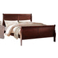 Transitional Panel Design Sleigh Full Size Bed, Cherry Brown By Casagear Home