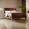 Transitional Panel Design Sleigh Full Size Bed Cherry Brown By Casagear Home BM218487