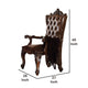 Wood Armchair | Button Tufted Backrest | Carved Details | Set of 2 | Brown