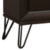 2 Drawer Wooden Nightstand with Metal Ring Handles and Harpin Legs Brown BM218511