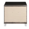 Contemporary 2 Drawer Wooden Nightstand with Mirror Trim Details Brown BM218515