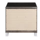 Contemporary 2 Drawer Wooden Nightstand with Mirror Trim Details Brown BM218515