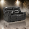 Power Reclining Loveseat | Faux Leather | Pillow Top Armrests | Black