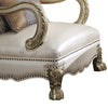 Nailhead Trim Accent Chair with Leatherette Seat and Lion Claw Feet Beige BM218528