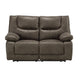 Power Motion Reclining Leatherette Loveseat with Pillow Top Armrests Brown BM218529