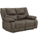 Power Motion Reclining Leatherette Loveseat with Pillow Top Armrests, Brown