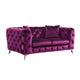 Fabric Loveseat | Chesterfield Design | Angled Metal Legs | Pink