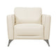 Leatherette Chair with Track Armrests and Angled Metal Legs Offwhite BM218534