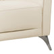 Leatherette Chair with Track Armrests and Angled Metal Legs Offwhite BM218534