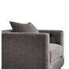 Fabric Upholstered Wooden Sofa Chair with Nail Head Trim Gray BM218559