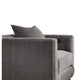 Fabric Upholstered Wooden Sofa Chair with Nail Head Trim Gray BM218559