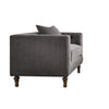 Fabric Upholstered Wooden Sofa Chair with Nail Head Trim, Gray