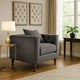 Fabric Upholstered Wooden Sofa Chair with Nail Head Trim, Gray