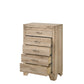 44 Wooden Chest with 5 Storage Drawers Brown By Casagear Home BM218579