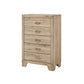 44 Wooden Chest with 5 Storage Drawers Brown By Casagear Home BM218579