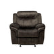 Fabric Upholstered Metal Reclining Club Chair with Center Console Gray BM218580