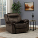 Fabric Upholstered Metal Reclining Club Chair with Center Console, Gray