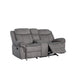 Fabric Upholstered Metal Reclining Loveseat with Center Console Gray BM218581