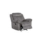 Upholstered Glider Recliner with Pillow Top Armrest, Gray By Casagear Home
